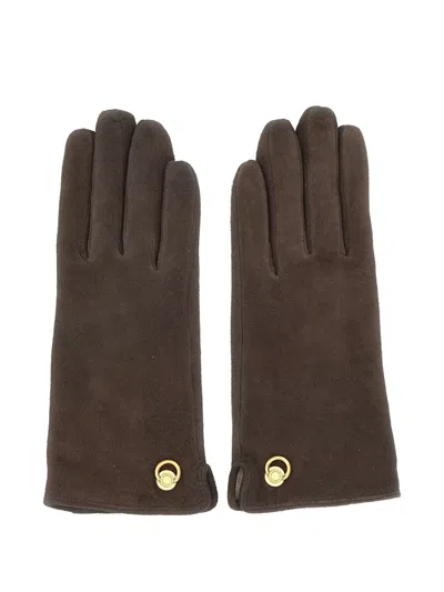 Gianni Chiarini Suede Gloves In Brown