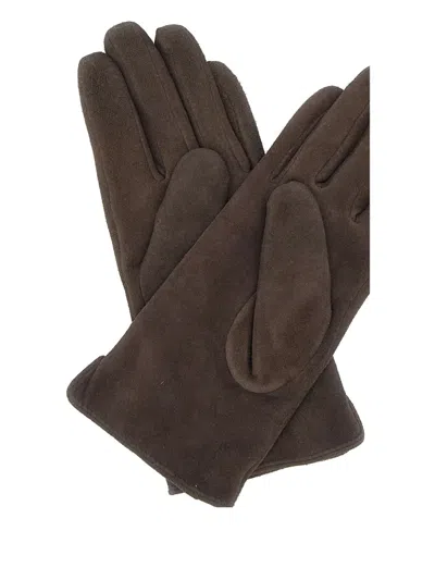 Gianni Chiarini Suede Gloves In Brown