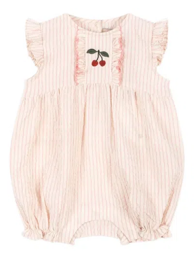 Konges Sløjd Cherry-embroidered Ruffled Shorties In Pink