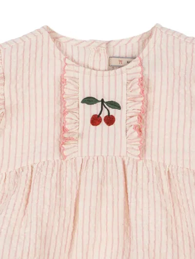 Konges Sløjd Cherry-embroidered Ruffled Shorties In Pink