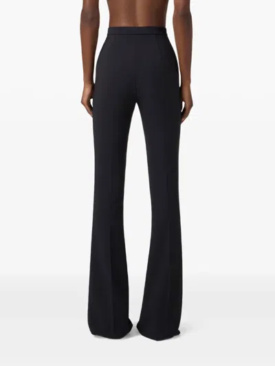 Elisabetta Franchi Flared High-waisted Trousers With Front Seam Detail In Blue