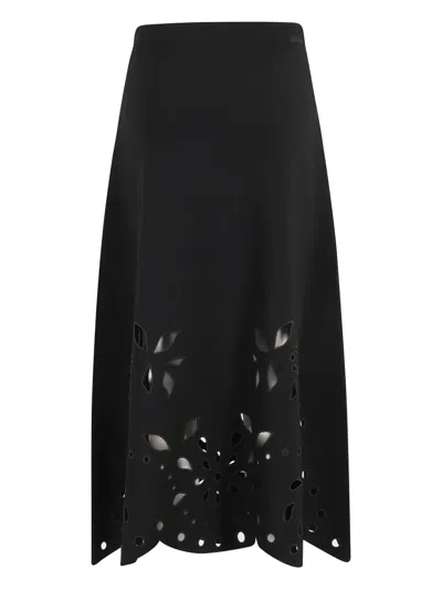 Ulla Johnson Grace Laser-cut Floral Midi Skirt