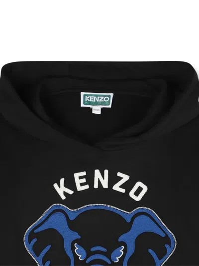 Kenzo Elephant-motif Hoodie In Black
