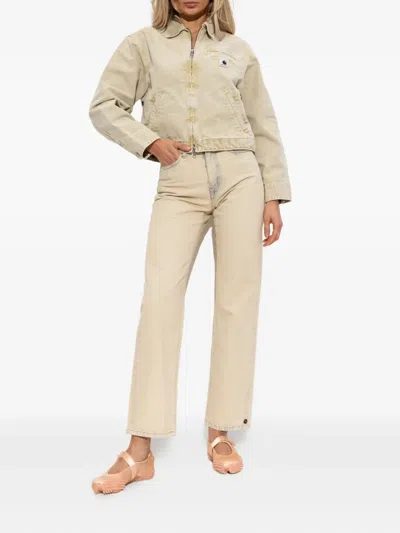 Carhartt Emery Organic-cotton Zip-up Denim Jacket In Neutral