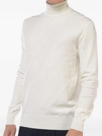 Hōsio Turtleneck Cable-knit Sweater In White