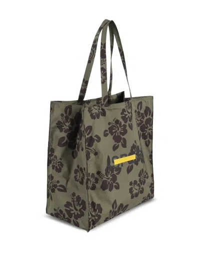 Aspesi Hibiscus-printed Nylon Shopper Bag
