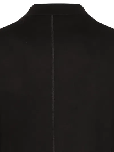 Giorgio Armani Official Store Icon Double-breasted Jacket In Fulled Cashmere Interlock In Black