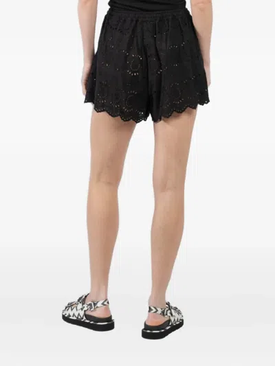 Natalie Martin Scalloped-hem Cotton Shorts