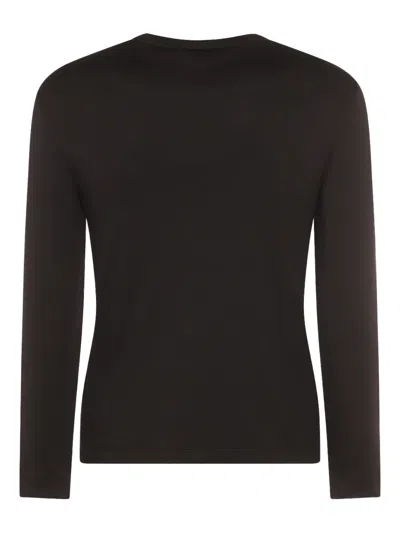 Giorgio Armani Icon Long-sleeve Cashmere Sweater In Black