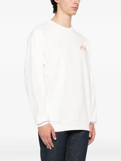Drôle De Monsieur Embroidered Cotton Sweatshirt In White