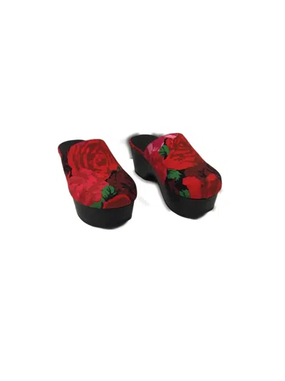 Magda Butrym Rose-print Platform Mules