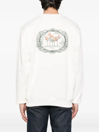 Drôle De Monsieur Embroidered Cotton Sweatshirt In White
