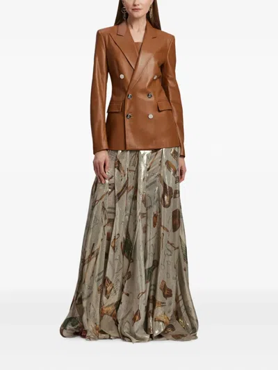 Ralph Lauren Camden Lambskin Jacket In Brown