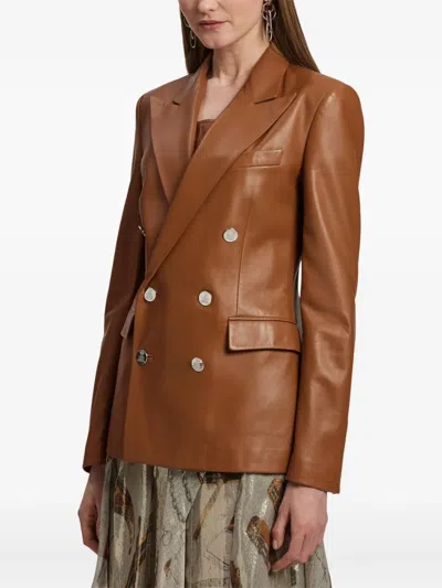 Ralph Lauren Camden Lambskin Jacket In Brown