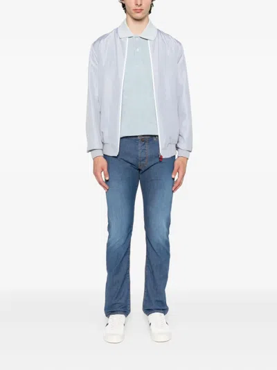 Kiton Checked Zip-front Bomber Jacket In White