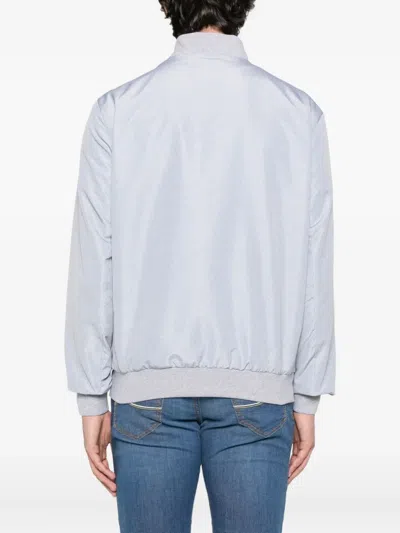 Kiton Checked Zip-front Bomber Jacket In White