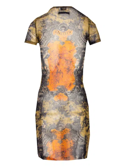 Jean Paul Gaultier Printed Mesh Mini Dress