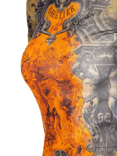 Jean Paul Gaultier Printed Mesh Mini Dress