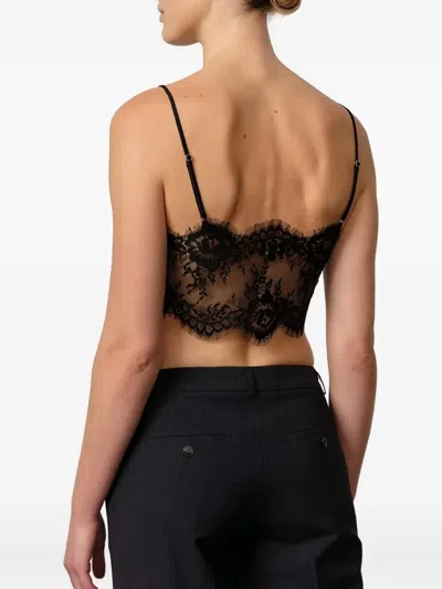 Herskind Floral Lace Top With Bustier Silhouette In Black