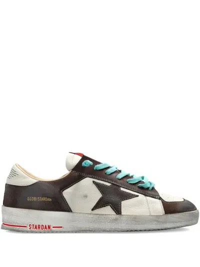 Golden Goose Stardan Two-tone Distressed Finish Leather Sneakers Shoes