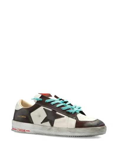 Golden Goose Stardan Two-tone Distressed Finish Leather Sneakers Shoes