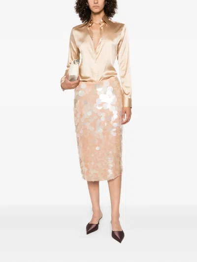 Mazzarelli Shirts Gold In Nude