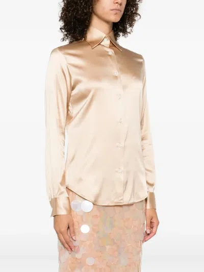 Mazzarelli Shirts Gold In Nude
