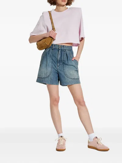Isabel Marant Zaely Padded-shoulder Cropped Top