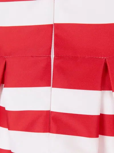 Mama Luma Bow Striped Dress In Red