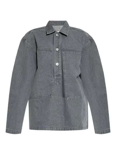 Jw Anderson Button-fastening Patch-pocket Shirt In Gray