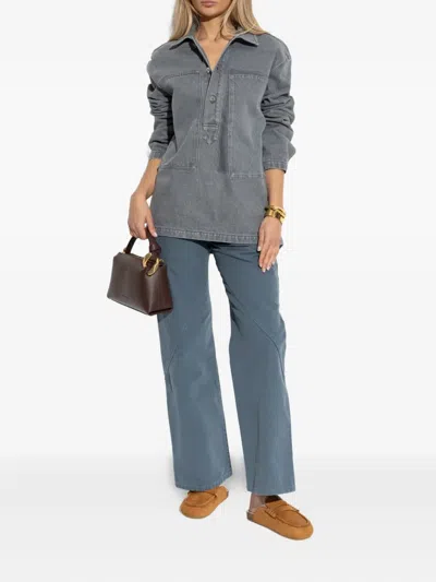 Jw Anderson Button-fastening Patch-pocket Shirt In Gray
