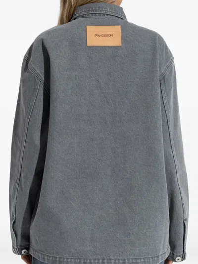 Jw Anderson Button-fastening Patch-pocket Shirt In Gray