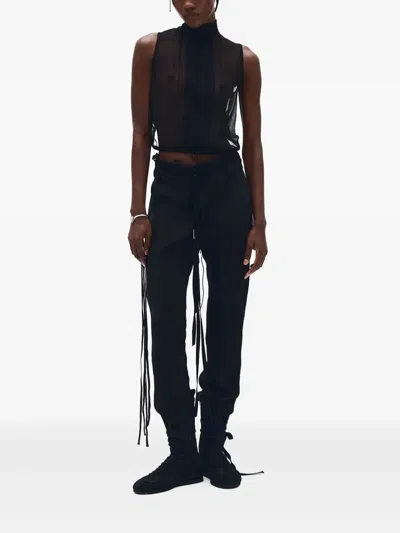 Ann Demeulemeester Hilju Turtleneck Crop Top In Black