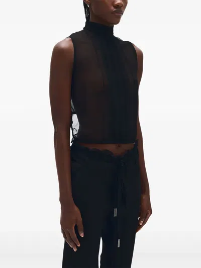 Ann Demeulemeester Hilju Turtleneck Crop Top In Black