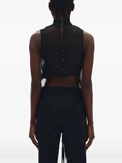 Ann Demeulemeester Hilju Turtleneck Crop Top In Black