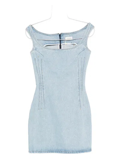 Magda Butrym Denim Mini Dress In Blue
