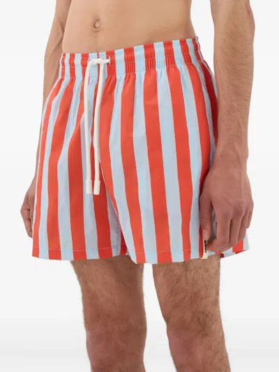Sunnei Striped Swim Shorts In Blue