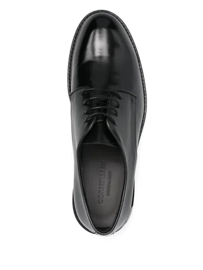 Corneliani Leather Derby Shoes In Black
