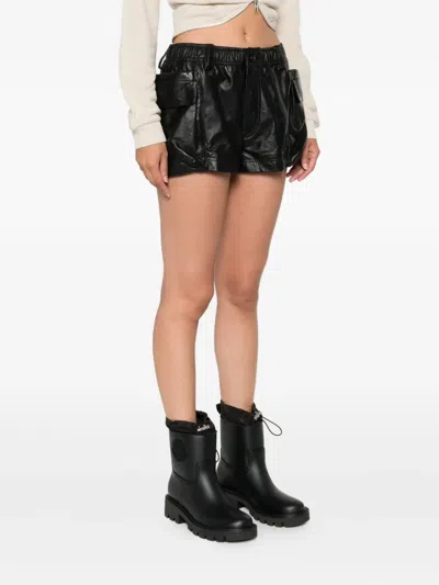 R13 Leather Shorts In Black