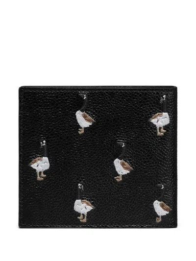 Thom Browne Goose-print Wallet In Black