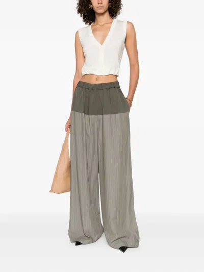 St Agni Pinstriped Trousers In Gray