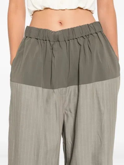 St Agni Pinstriped Trousers In Gray