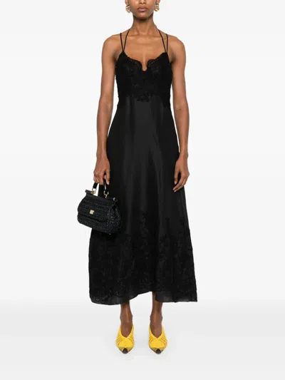 Ermanno Scervino Lace Detailing Midi Length Open Back Dress