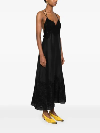 Ermanno Scervino Lace Detailing Midi Length Open Back Dress