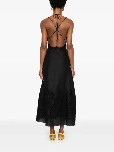 Ermanno Scervino Lace Detailing Midi Length Open Back Dress