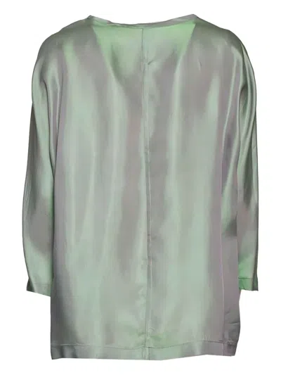 Aspesi Iridescent Blouse In Green