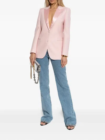 Alexander Mcqueen Satin-lapel Blazer In Pink