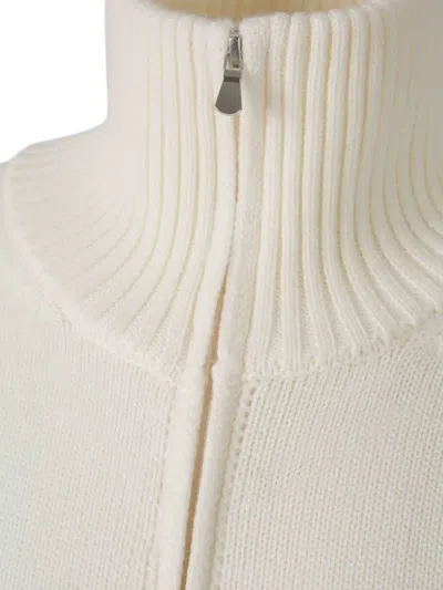 Gran Sasso High-neck Zip-up Cardigan In Neutral
