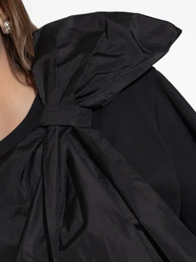 Max Mara Colle Bow-detail Cotton Jersey T-shirt In Black