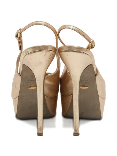 Pre-owned Sergio Rossi Vintage 2023 140mm Platform Sandals In Gold